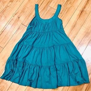 Mai Tai teal tiered mini dress sundress beach cotton summer